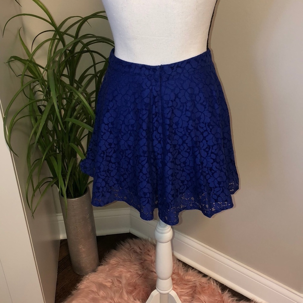 Top Shop Blue Lace Skater Skirt - Picture 4 of 7